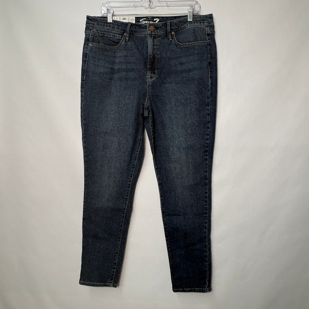 NWT Seven 7 St James High Rise Skinny Jeans Dark Wash Blue Size 14 Denim